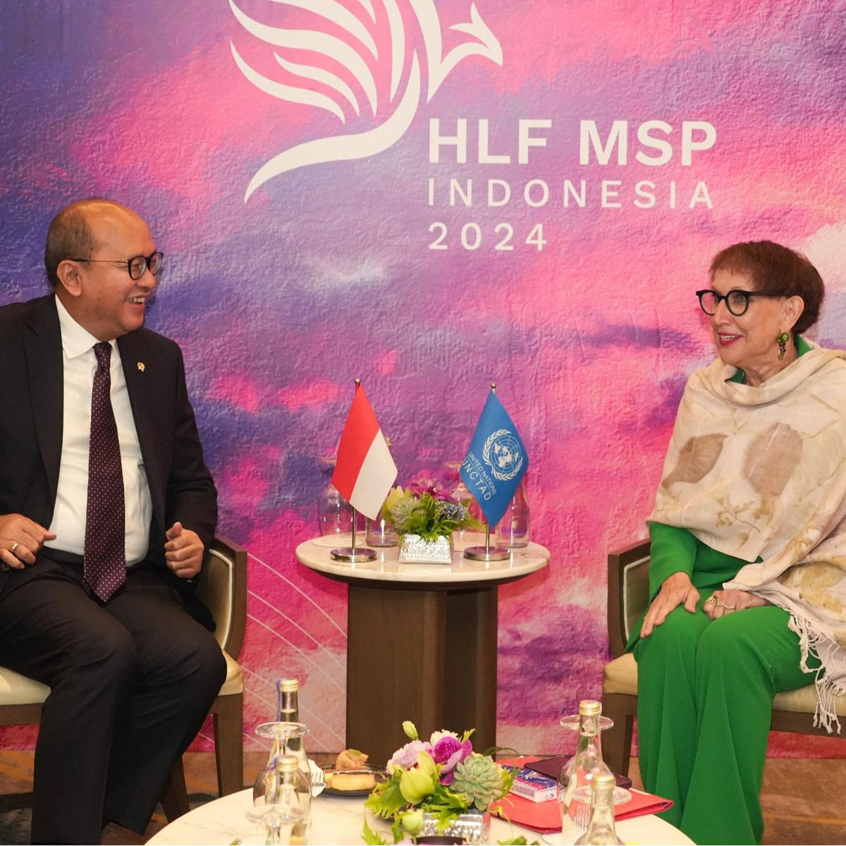 Menteri Investasi/Kepala Badan Koordinasi Penanaman Modal (BKPM) Rosan Roeslani saat menjadi panelis dalam High-Level Forum on Multi-Stakeholder Partnership