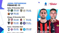 Jadwal Siaran Langsung Serie A 2025/26 Pekan ke-13 di Vidio