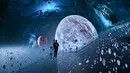 Pengunjung mendatangi ruang seni digital imersif Space and Time Cube Surabaya yang baru dibuka, di Surabaya, 23 Agustus 2026. (AFP/ Juni Kriswanto)