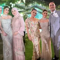 Raisa Andriana hadir di resepsi pernikahan Debi Sagita dan Marco Ivanos dengan floral maxi dress yang menawan. [@raisa6690]