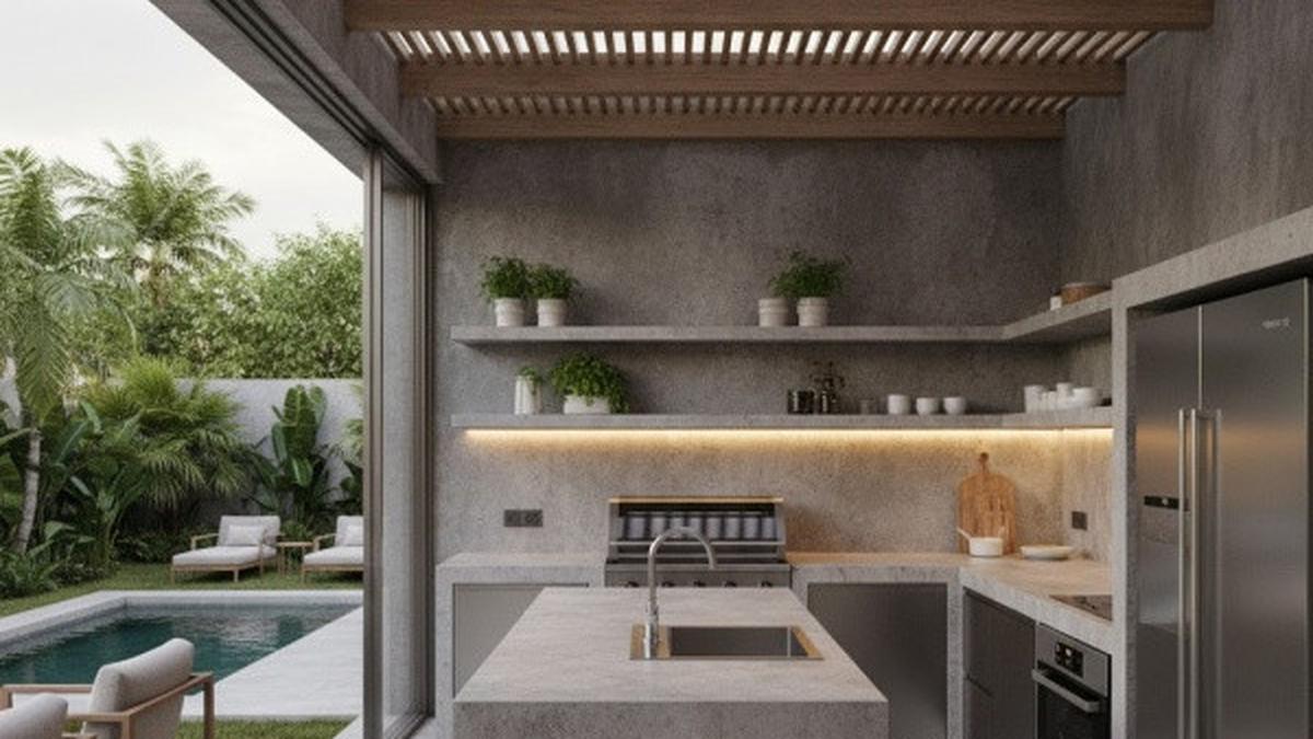 9 Dapur Outdoor Sederhana tapi Berkelas yang Pas untuk Daerah Panas, Desain Estetik Bikin Nyaman