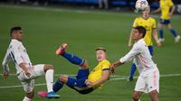 Real Madrid meraih kemenangan 3-0 atas Cadiz pada laga pekan ke-32 La Liga di Estadio Ramon de Carranza, Kamis (22/4/2021) dini hari WIB. (AFP/JORGE GUERRERO)