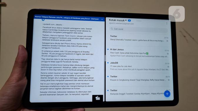 Fitur Multi-window di Huawei MatePad (Liputan6.com/ Agustin Setyo W)