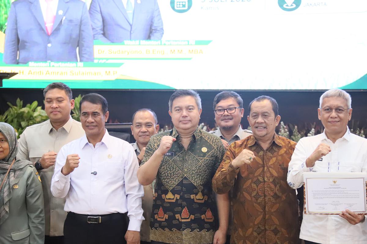 Rapat Koordinasi (Rakor) Perluasan Penerapan Budi Daya Padi Pertanian Modern Advanced Agricultural System (PM-AAS) di Kantor Kementerian Pertanian (Kementan), Jakarta, Kamis (9/7).