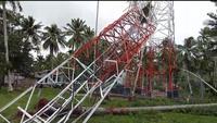 Tower telekomunikasi di Natuna roboh. (Istimewa)