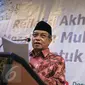 Ketua Umum PBNU, Said Aqil Siradj memberikan paparan refleksi akhir tahun NU di Jakarta, Rabu (23/12/2015). NU mengkritisi krisis kepemimpinan, instabiltas politik, dan melemahnya toleransi dalam beragama. (Liputan6.com/Faizal Fanani)