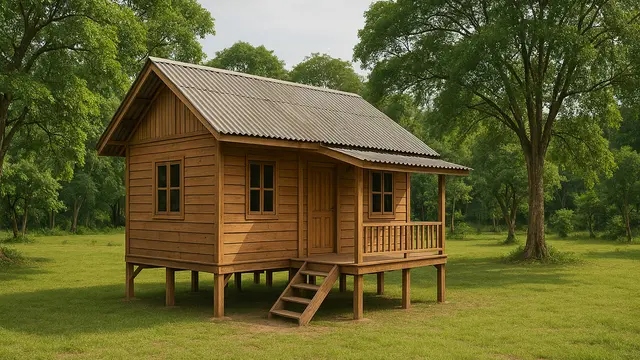 5 Model Rumah Sederhana di Desa dengan Halaman Luas dan Banyak Pepohonan