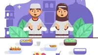 Ilustrasi sahur, buka puasa, Islami, Ramadan. (Image by freepik)