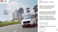 Unggahan akun Daihatsu Indonesia di instagram. (ist)