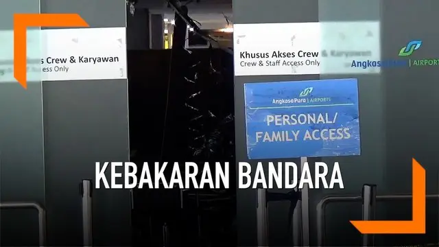 Tim Puslabfor Mabes Polri dan Inafis Polresta Denpasar, melakukan olah TKP kebakaran Terminal Domestik Bandara Internasional Ngurah Rai Bali.