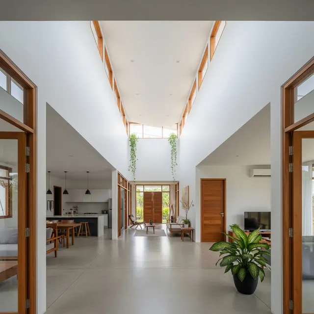 Model Rumah 6x12 Agar Tidak Panas Tanpa AC dengan Ventilasi Silang (Image by Gemini AI)