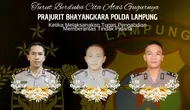 Potret tiga anggota Polres Way Kanan yang gugur dalam bertugas. Foto: (Humas Polda Lampung).