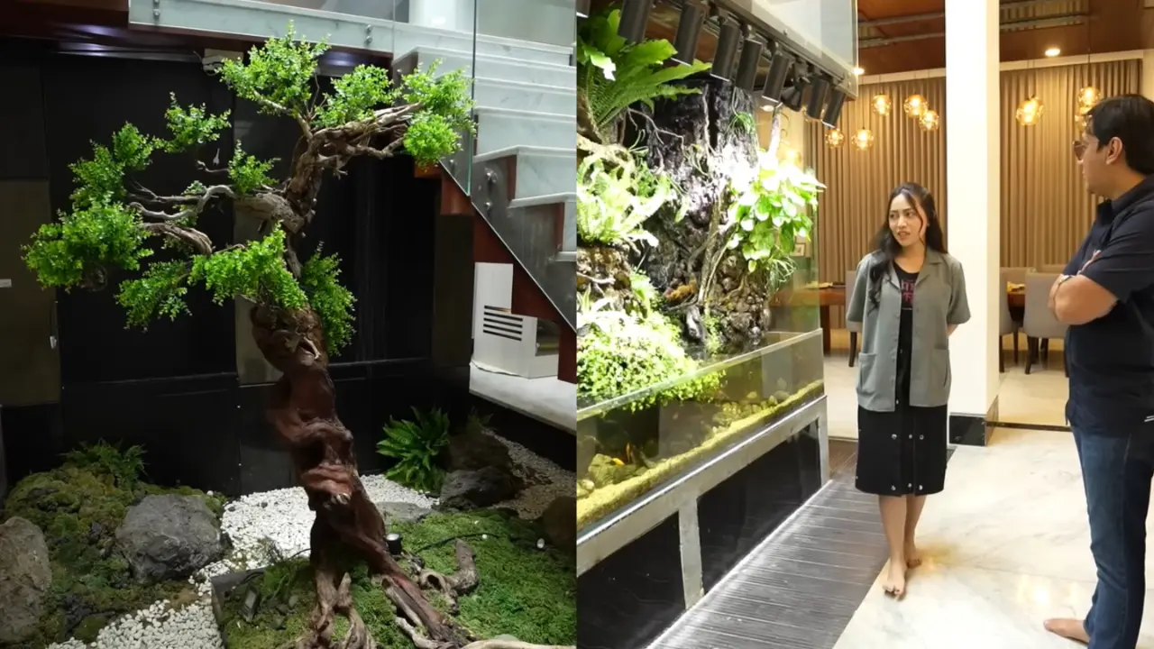 Potret Taman Mini di Area Tengah Rumah Rachel Vennya/ Youtube Taulany TV