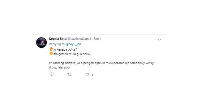 Alasan kenapa putus (sumber: Twitter)