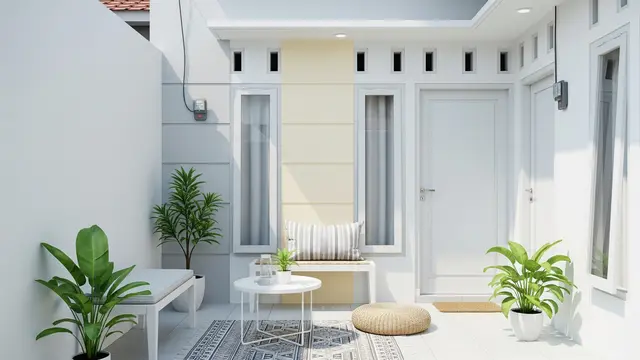 Desain Teras Rumah Subsidi Kecil Tapi Asri