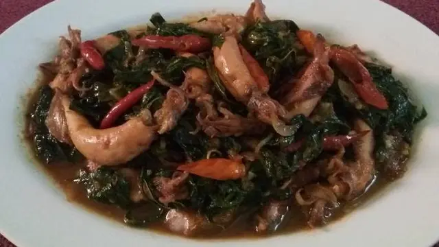Resep Tumis Daun Singkong Cumi Asin