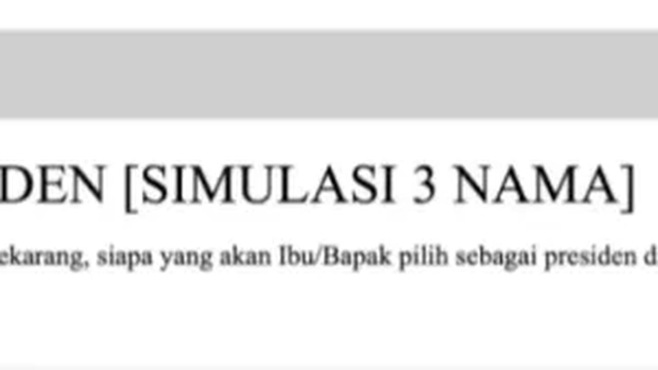 Head to Head Survei LSI: Prabowo Ungguli Ganjar dan Anies