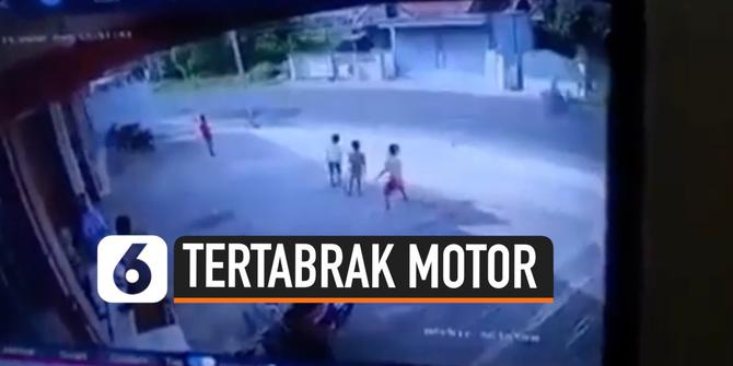 VIDEO: Ngeri, Bocah Tertabrak Motor Hingga Terpental Saat Menyeberang