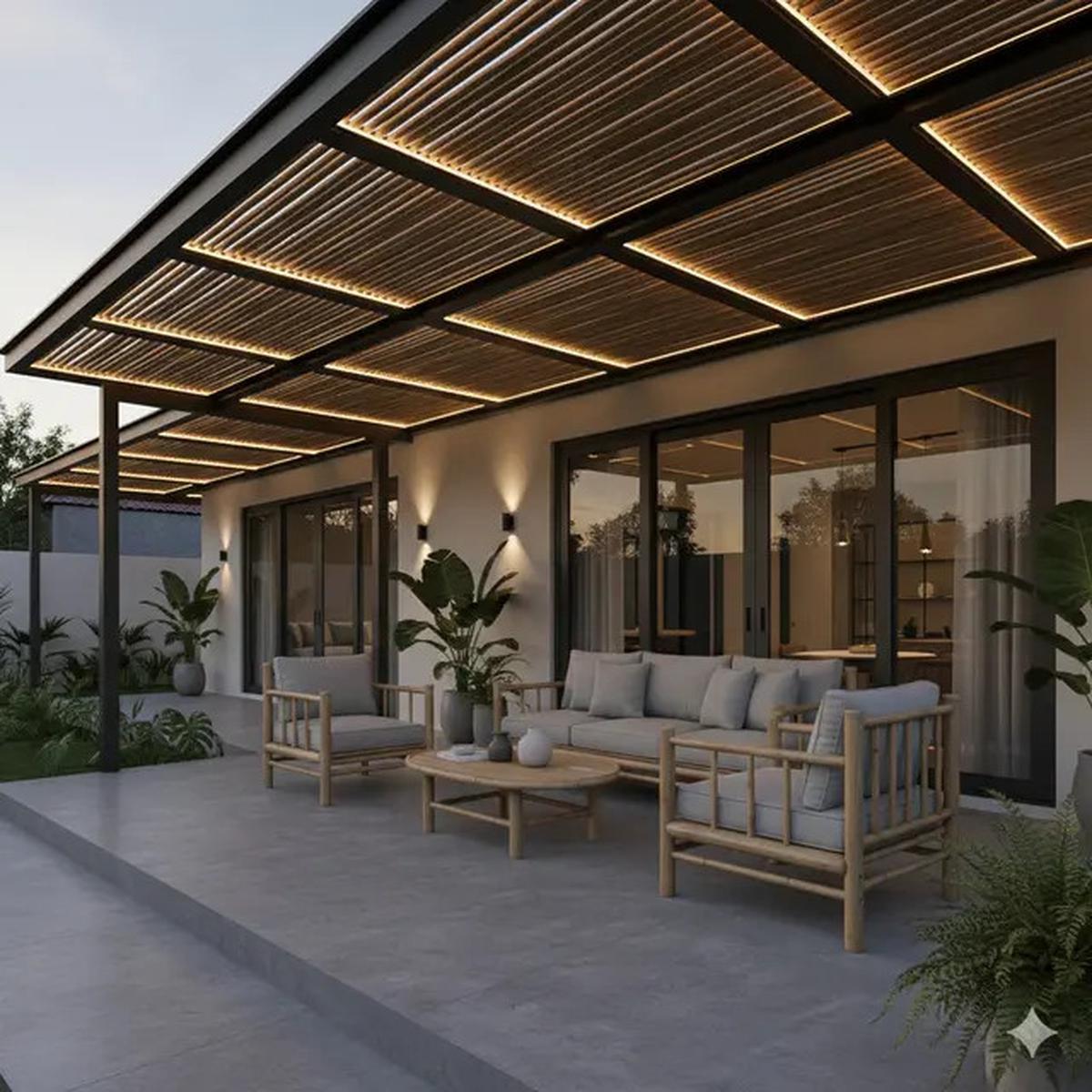 10 Teras Rumah Tanpa Tiang dengan Konsep Bambu Minimalis yang Unik 2025