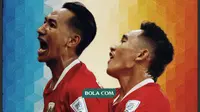 Beckham Putra Nugraha dan Rizky Ridho Ramadhani, Timnas Indonesia. (Bola.com/Wiwig Prayugi)