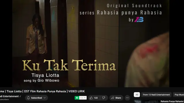 Tisya Liotta kini dengan penuh percaya diri merilis single baru sebagai soundtrack dari serial orisinal "Rahasia Punya Rahasia" dengan judul "Ku Tak Terima."