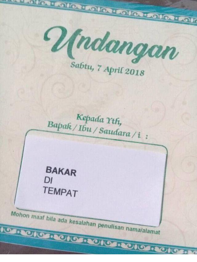 Nama Lucu di Undangan Pernikahan Ini Kocak Abis