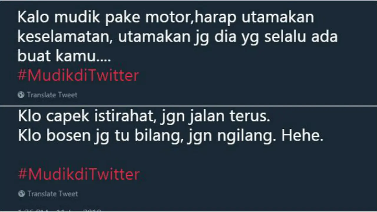 Kalau kamu nggak bisa mudik ke kampung halaman, mungkin 'mudik di Twitter' bisa jadi obat rindu.