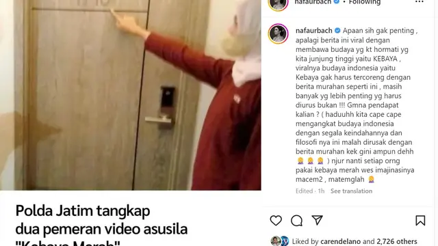 Nafa Urbach Mengkritisi Pemberitaan Wanita Berkebaya Merah