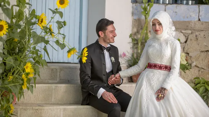 Ilustrasi menikah, pernikahan, wedding, Islami