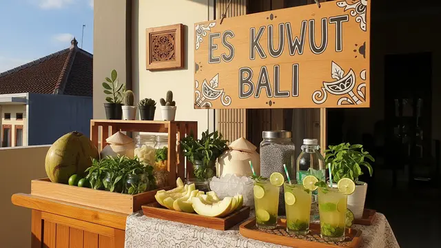 Ide Jualan Minuman Dingin di Teras Rumah Type 45 saat Musim Kemarau (Gemini AI)