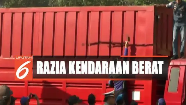 Tim gabungan dari Dinas Perhubungan, Polisi, dan TNI, sengaja menggelar razia ini, termasuk truk dan bus yang tengah berhenti didala aera istirahat.