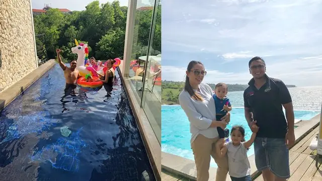 Berenang bersama keluarga adalah hal yang menyenangkan.