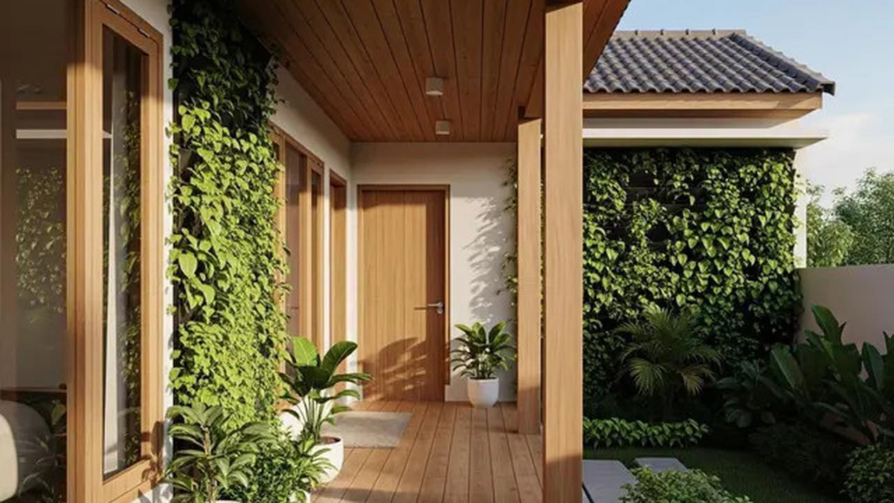 12 Ide Rumah Islami Minimalis dengan Pagar dan Taman Kecil Bernuansa Hijau