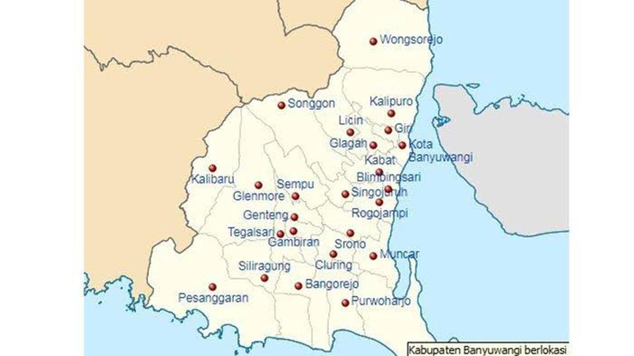 Peta Kabupaten Banyuwangi (Istimewa)