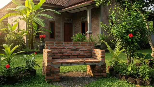 14 Inspirasi Tempat Duduk di Halaman dari Batu Bata yang Estetik dan Tahan Lama