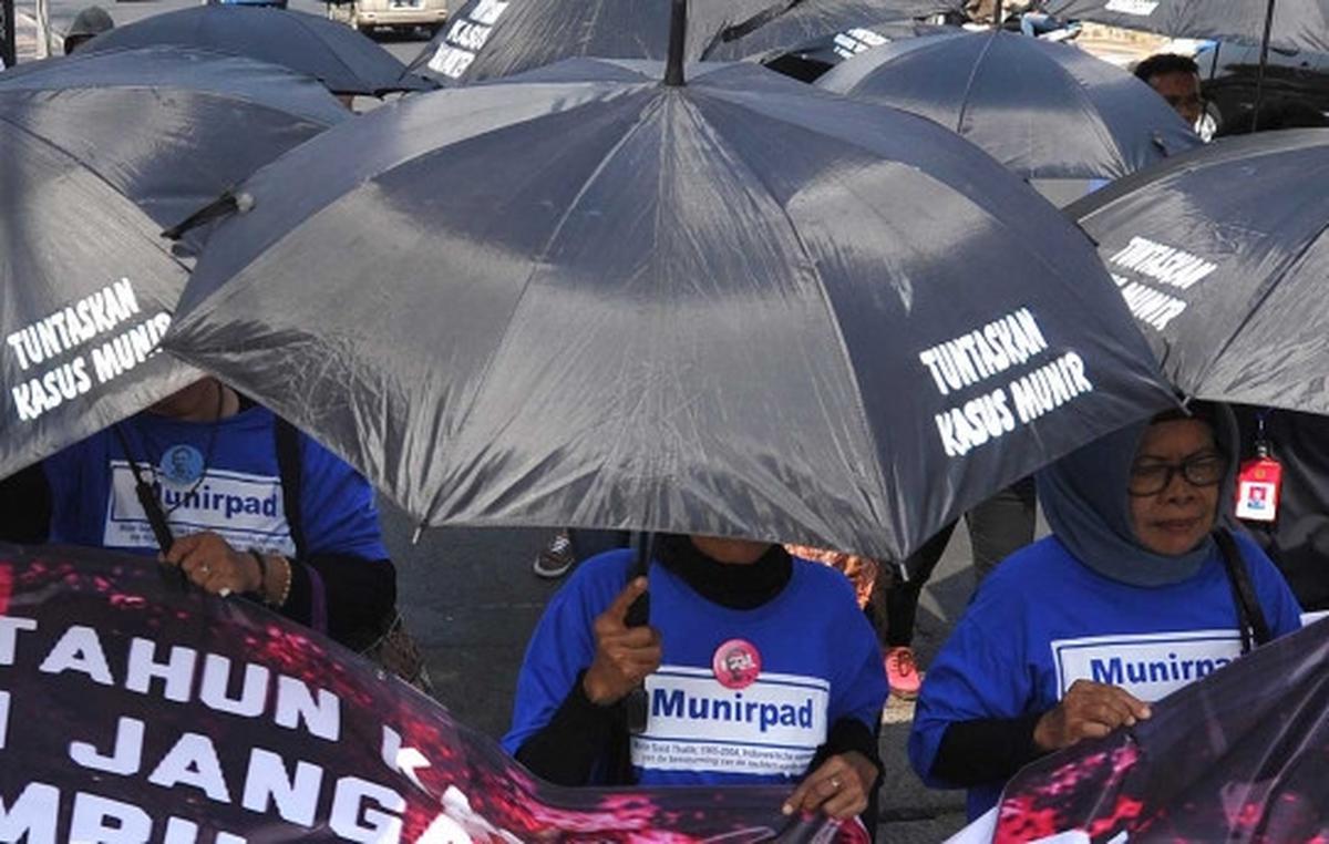 Massa KASUM gelar aksi solidaritas 11 tahun terbunuhnya Munir