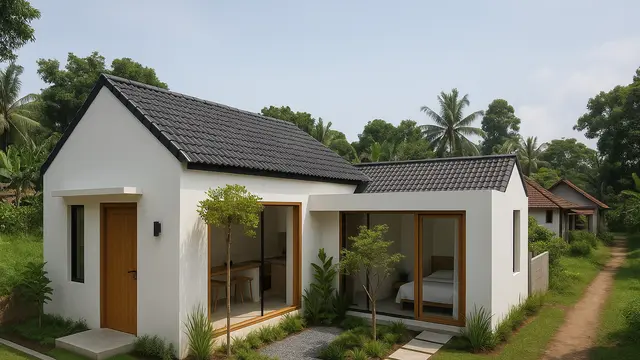 Model Rumah Minimalis di Kampung Ukuran 6x15 M/Ilustrasi gambar oleh AI