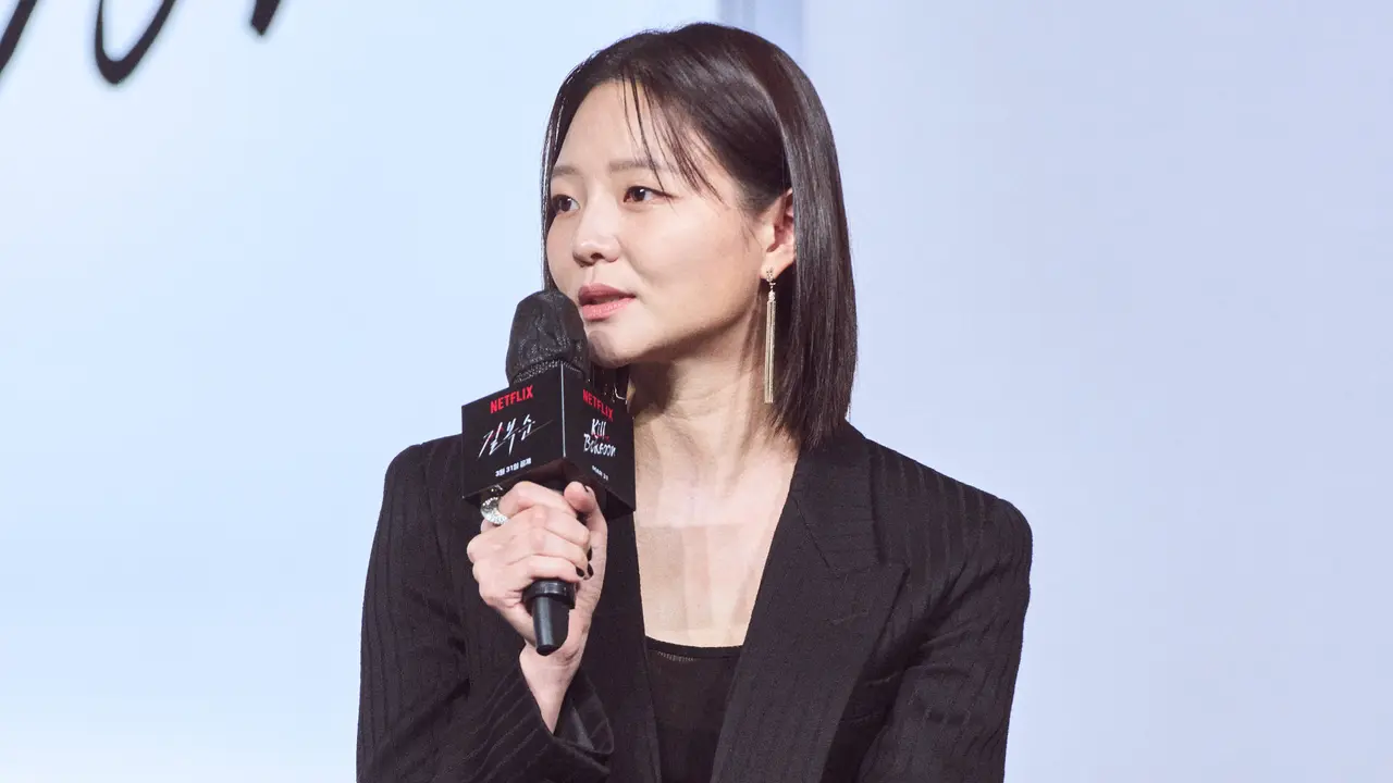 Esom dalam konferensi pers Kill Boksoon. (Netflix)