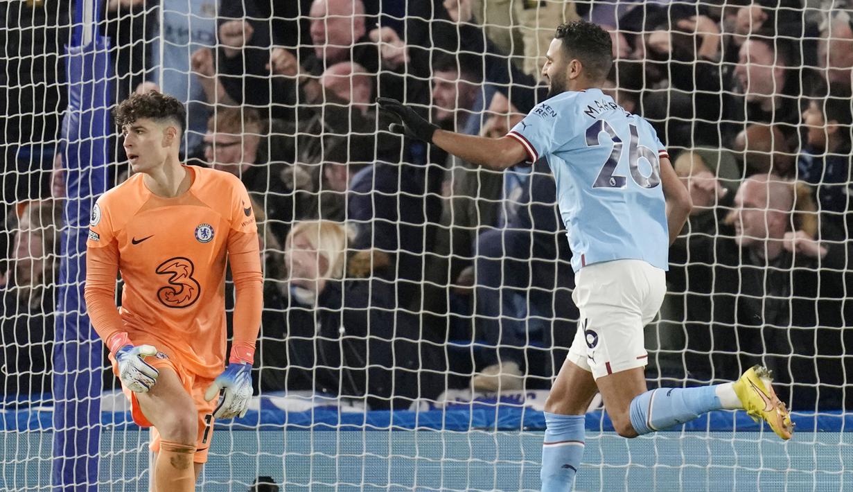 Riyad Mahrez jadi satu-satunya pencetak gol di laga tersebut setelah mencetak gol di menit ke-63. (AP Photo/Kirsty Wigglesworth)