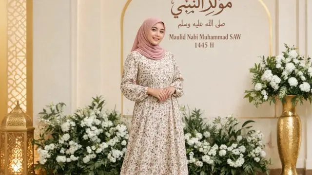 Ide Padu Padan Gamis untuk Pengajian Maulid Nabi 2026 (AI Generated)