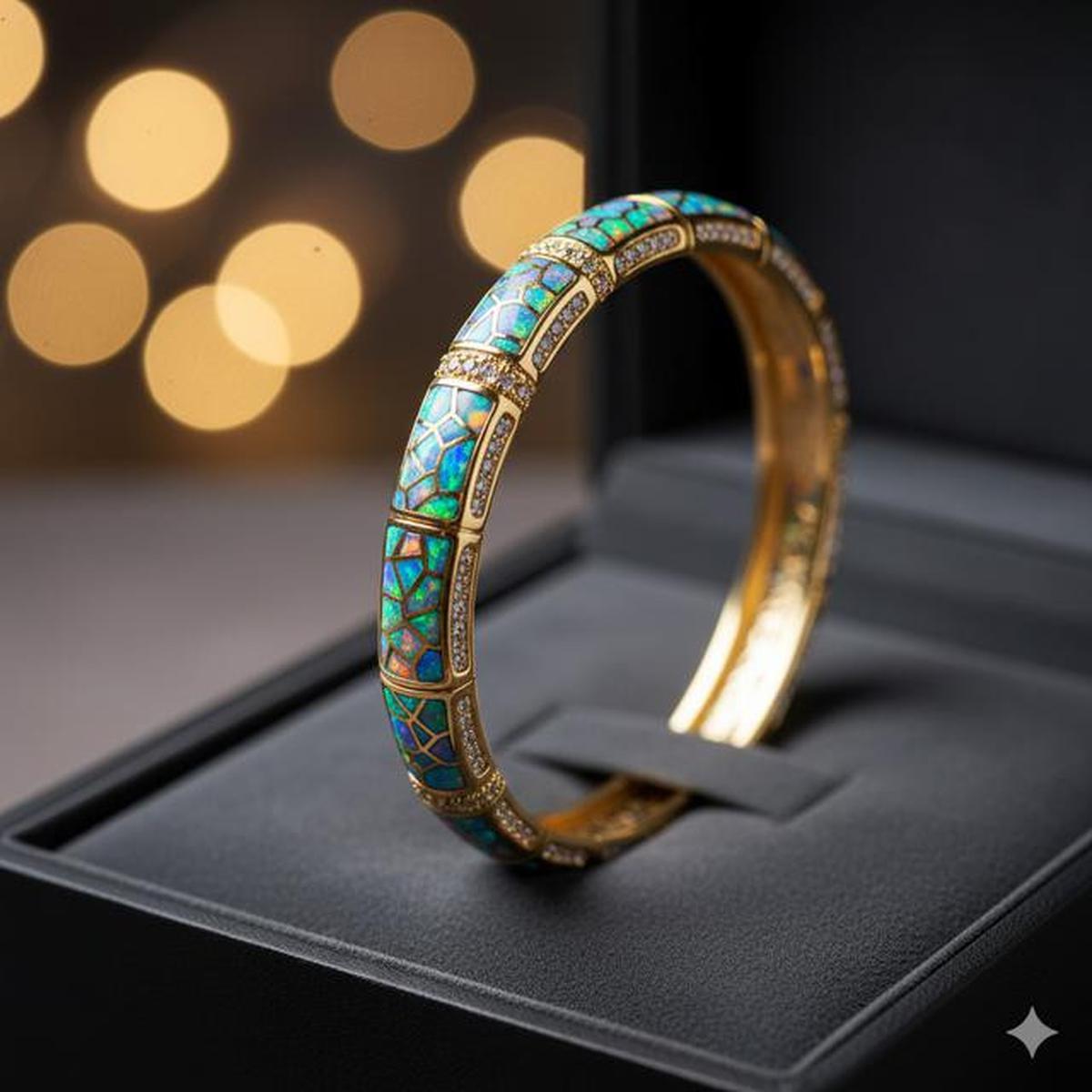 10 Model Gelang Emas Bambu Kombinasi Batu Alam, Perpaduan Etnik Modern Elegan