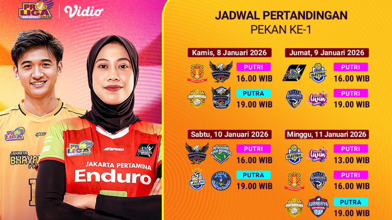 Berikut Jadwal Proliga 2026 Pekan Ke-1, Tayang Eksklusif di Vidio