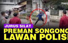 VIDEO: Preman Tukang Palak Keluarkan 'Jurus Silat' Lawan Kepungan Polisi