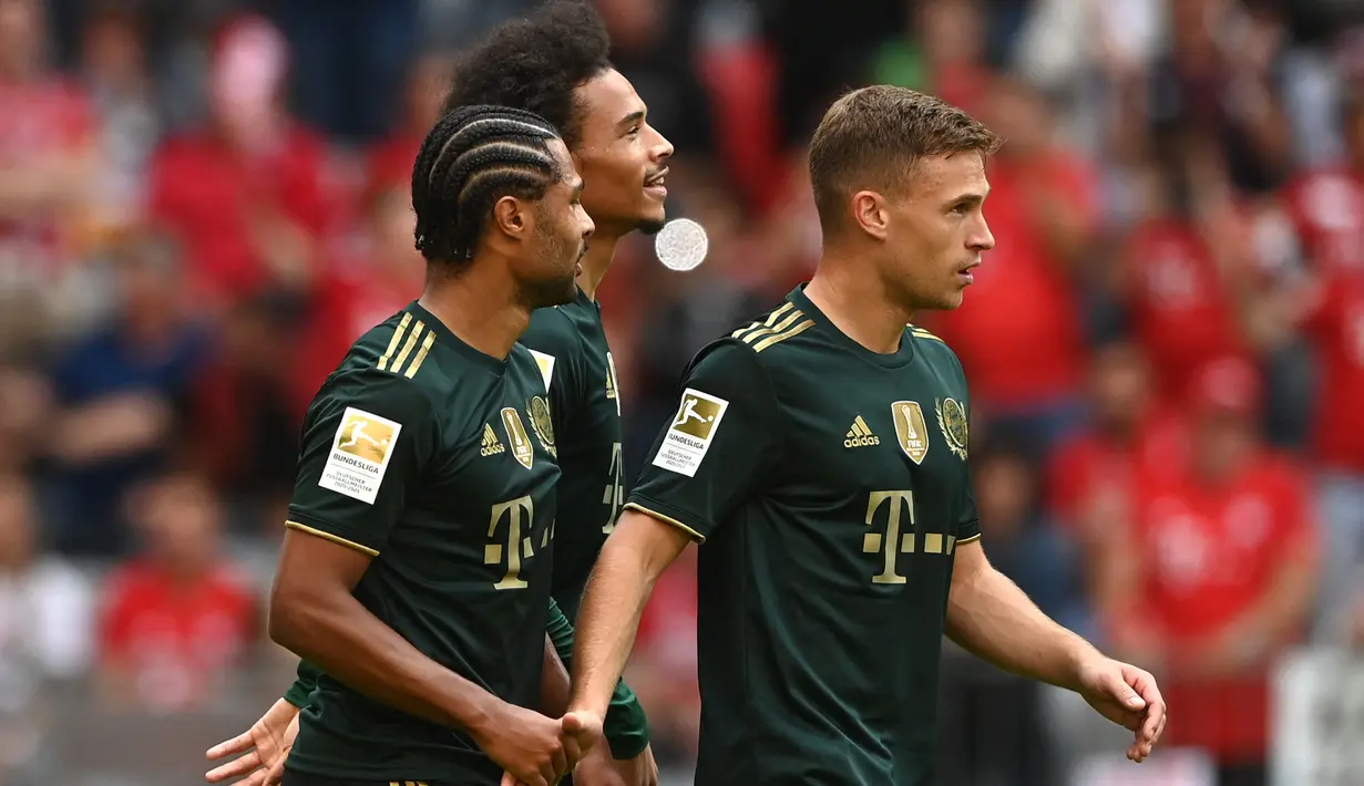 7-0. Kemenangan 7-0 Bayern Munchen atas tamunya Vfl Bochum ini terjadi di pekan ke-5 Bundesliga 2021/2022, 18 September 2021. Bintang dalam laga tersebut adalah Joshua Kimmich yang mampu mencetak dua gol. (AFP/Christof Stache)