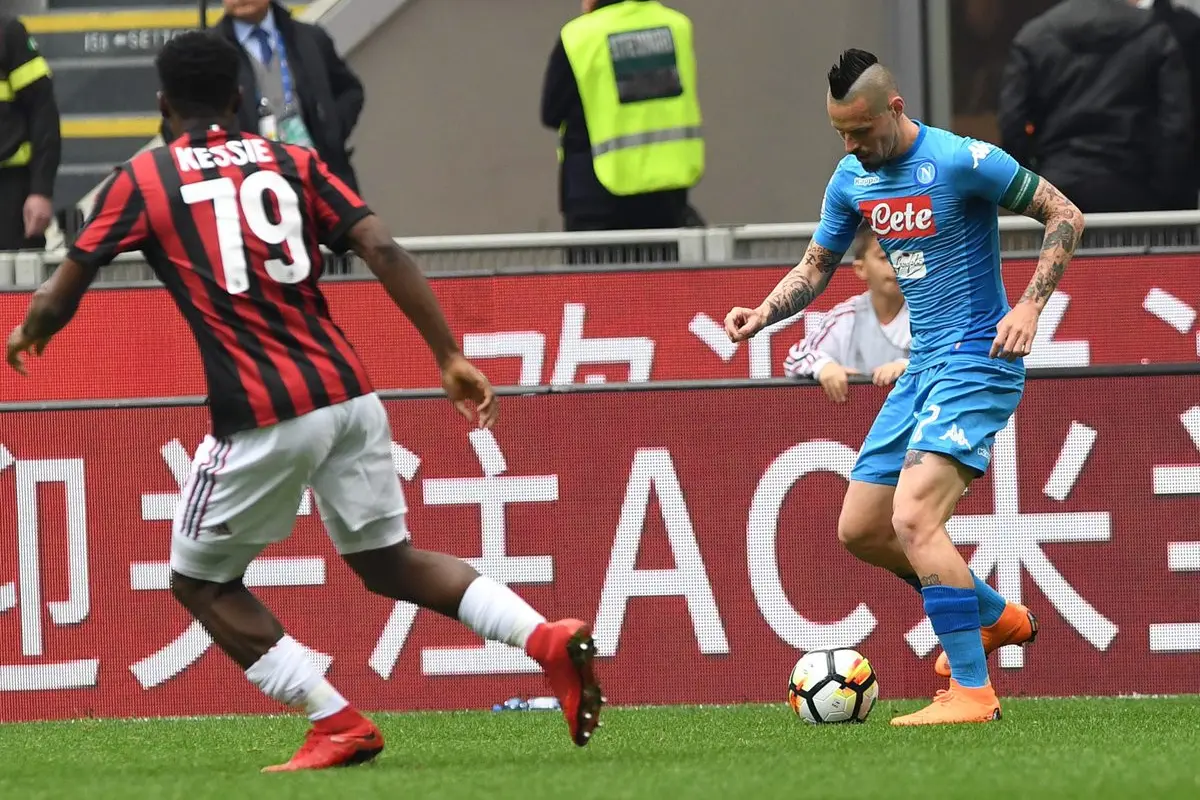 Jalannya pertandingan AC Milan vs Napoli di San Siro (Foto: Doc Napoli)