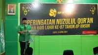 Ketua Umum Pimpinan Pusat GP Ansor Yaqut Cholil Qoumas di peringatan Hari Lahir (Harlah) ke-87 GP Ansor sekaligus Peringatan Nuzulul Quran di Jakarta, Sabtu (24/4/2021) malam. (Ist)