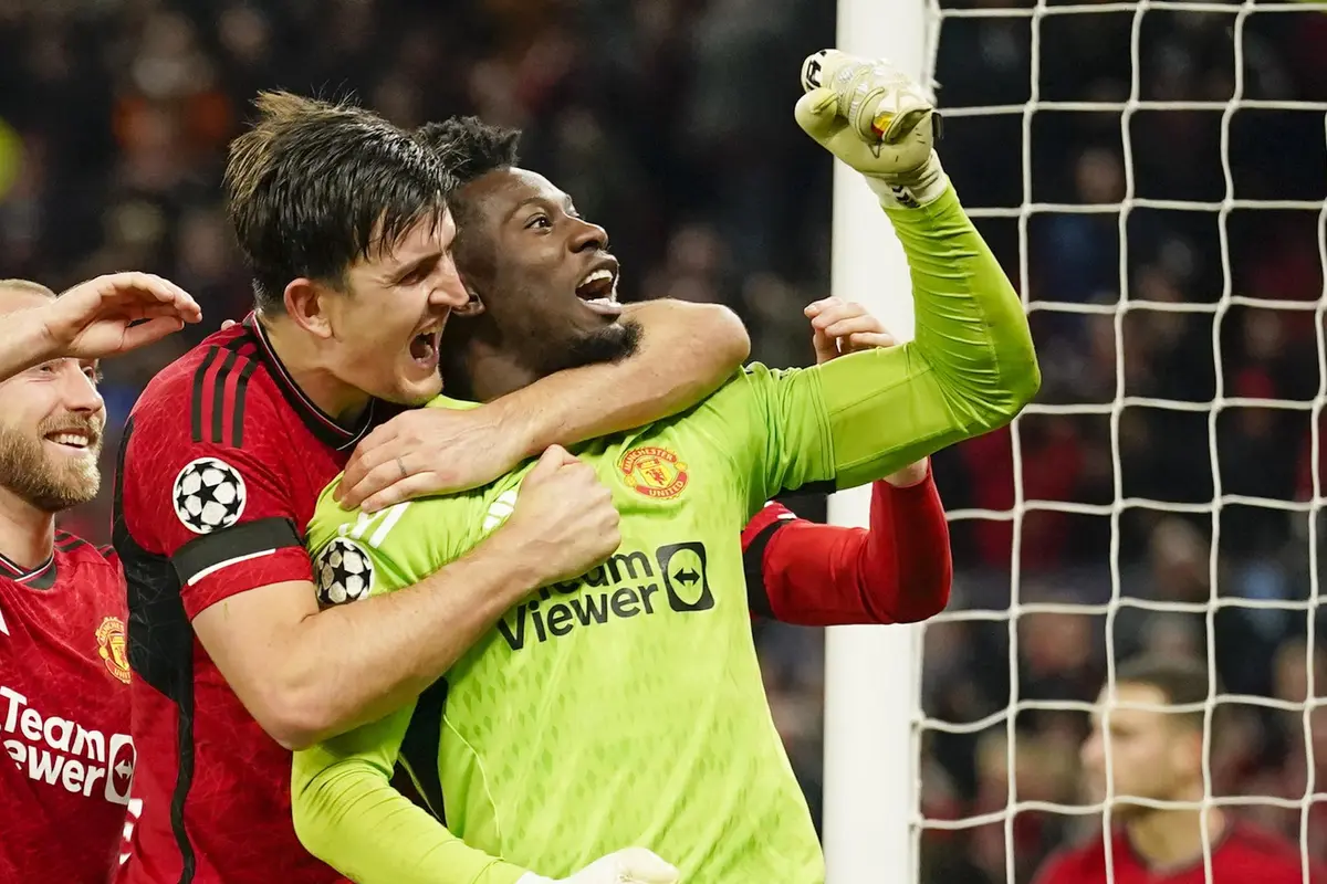 Foto: Momen Langka Harry Maguire dan Andre Onana Dipuja Sebagai Pahlawan Manchester United di Liga Champions