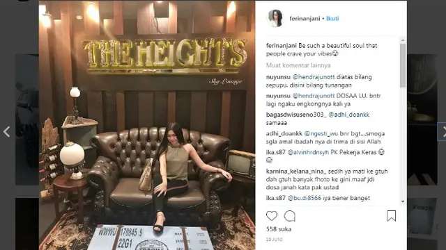 Status Media Sosial Ferin Diah Anjani