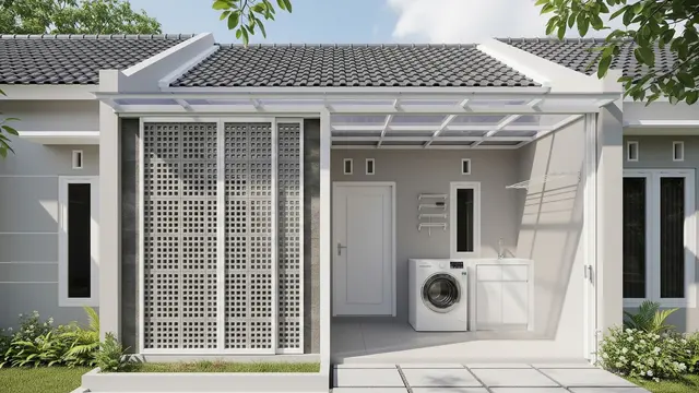 Desain Jemuran dengan Roster dan Kanopi Transparan Anti Lembap/Gemini AI