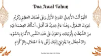 Bacaan doa awal tahun Hijriah. (Grafis: Liputan6.com/MHT via Canva.com)